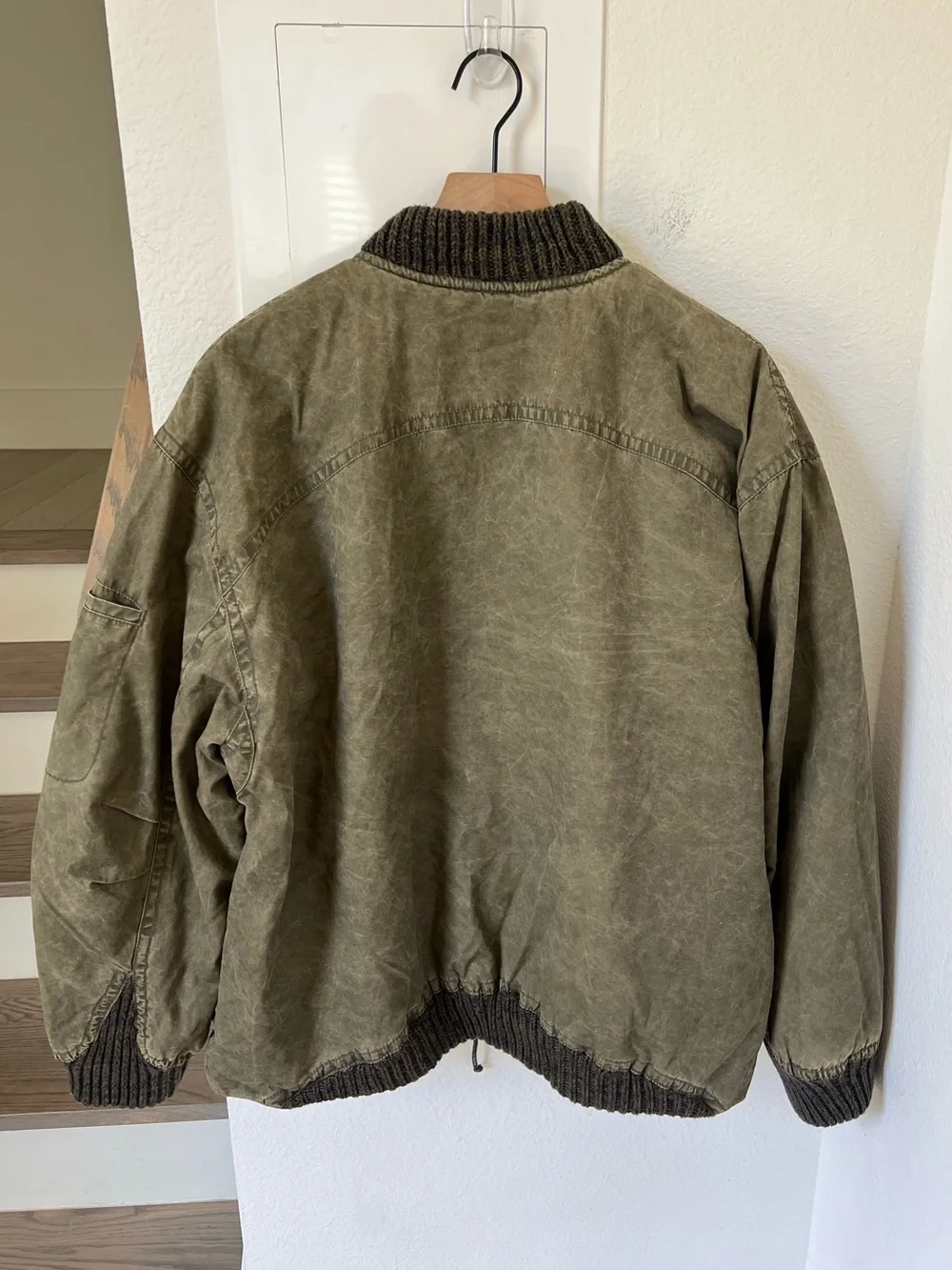 Free People We The Free Jax Washed Bomber in Olive Green NWT